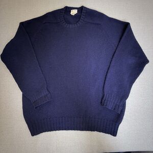 VTG Jacobson Mens Large Blue 100% Pure Wool Crewneck Pullover Sweater